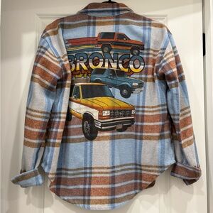 Plaid Flannel with Bronco Graphic